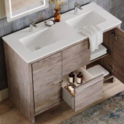 Esconde Bath Vanity, Natural Wood, 48", Double Sink, Freestanding -Warm Bathroom 000103f703c7432b 8160 w800 h800 b0 p0