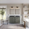 Woodruff Bath Vanity, Double Sink, 54", Pewter Green, Freestanding