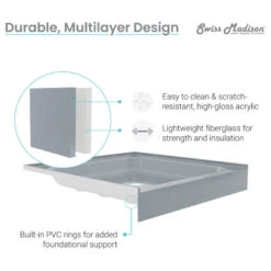 Voltaire 48"x32" Single-Threshold, Center Drain, Shower Base, Gray -Warm Bathroom 0121ac83021545e3 6005 w800 h800 b1 p0