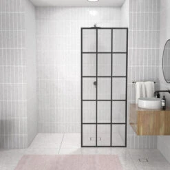 Glass Warehouse 78" X 30" French Monture Noir Single Fixed Panel