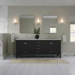 The Kennedy Bathroom Vanity, Double Sink, 84", Espresso, Freestanding
