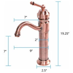Antique Copper Bathroom Faucet Single Hole 11-3/4" Tall Single Handle -Warm Bathroom 020133f80b58c7c1 0118 w800 h800 b1 p0
