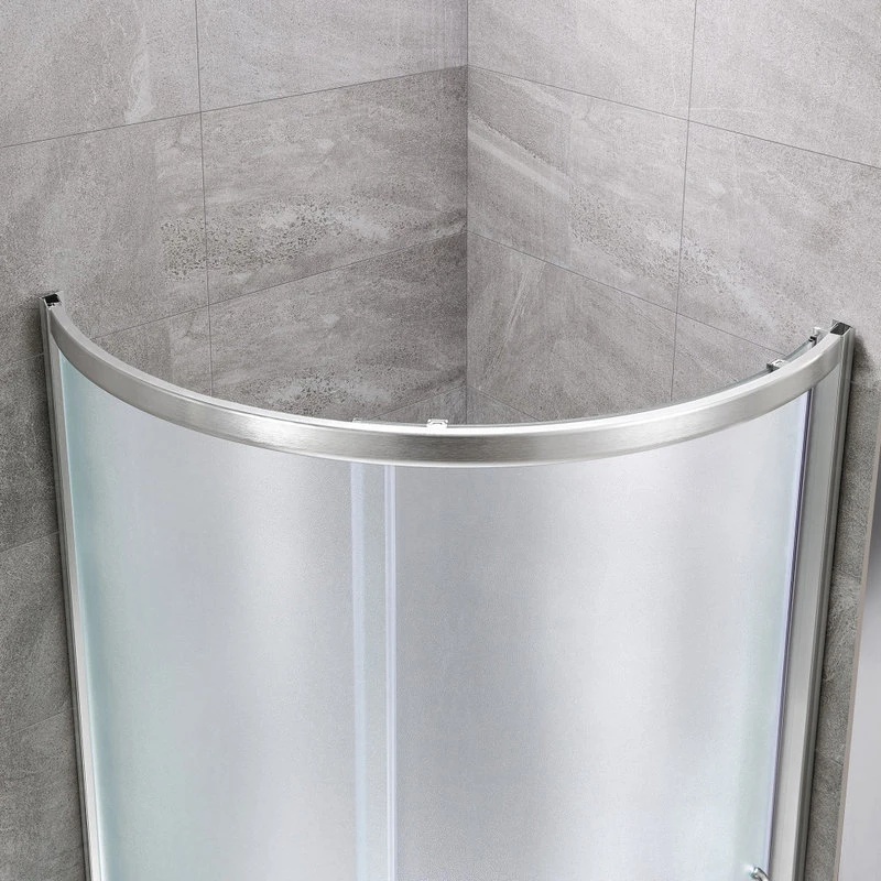 Ove Decors Breeze 34 Shower Kit, Frosted Glass Panels And Base, Satin Nickel 7 Ove Decors Breeze 34 Shower Kit, Frosted Glass Panels And Base, Satin Nickel - Image 7