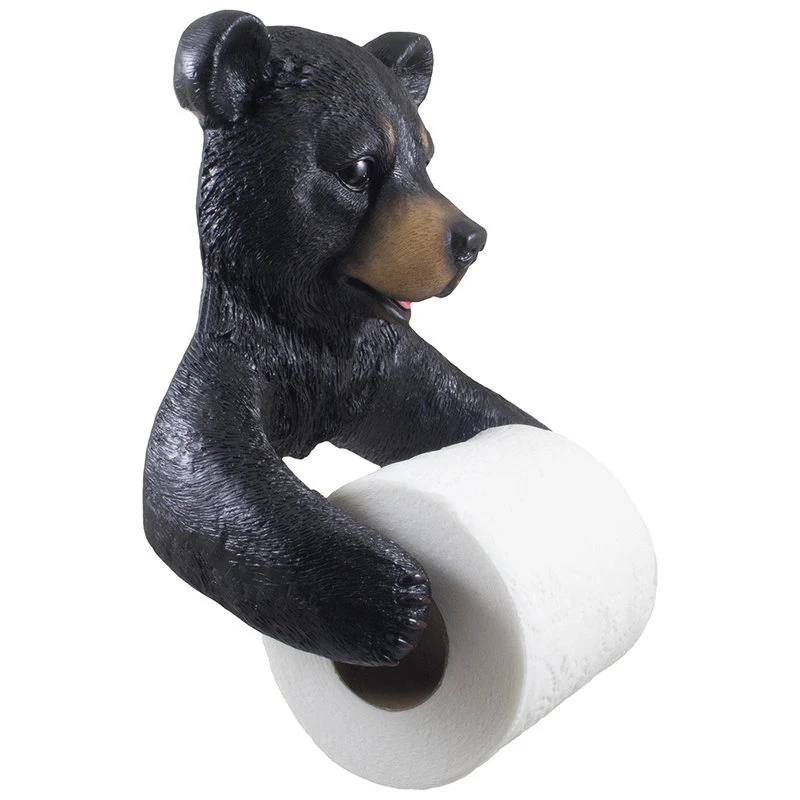 Black Bear Decorative Toilet Paper Holder 2 Black Bear Decorative Toilet Paper Holder - Image 2