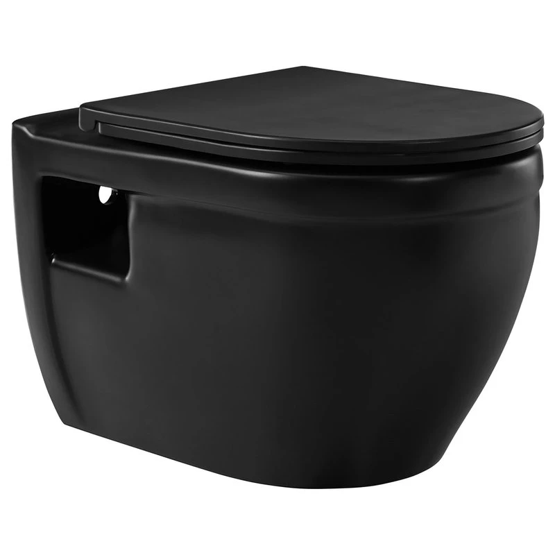 Ivy Wall Hung Elongated Toilet Bowl 0.8/1.28 GPF Dual Flush, Matte Black 2 Ivy Wall Hung Elongated Toilet Bowl 0.8/1.28 GPF Dual Flush, Matte Black - Image 2