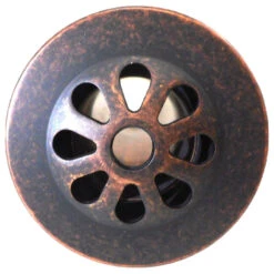 1.5" Aged Copper Daisy Drain With No-Overflow -Warm Bathroom 0391545202a224af 7068 w800 h800 b1 p0