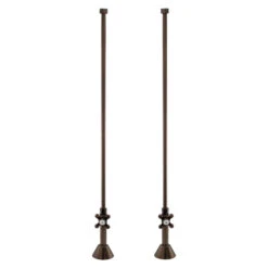 Clawfoot Bathtub Deck Mount Supply Lines With Shut Off Valve & Floor Escutcheons