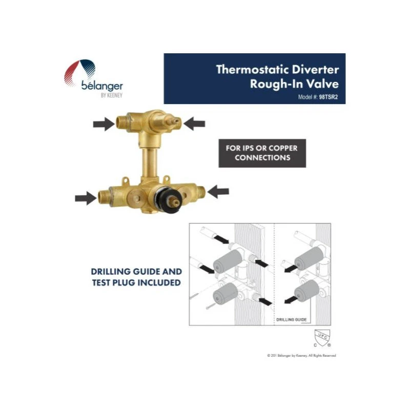 Belanger Rain Thermostatic Square Shower System, Wall 13 Belanger Rain Thermostatic Square Shower System, Wall - Image 13