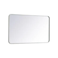 Elegant Decor Evermore 24x40" Soft Corner Metal Rectangular Mirror In White -Warm Bathroom 059187dc039ae944 0658 w800 h800 b1 p0