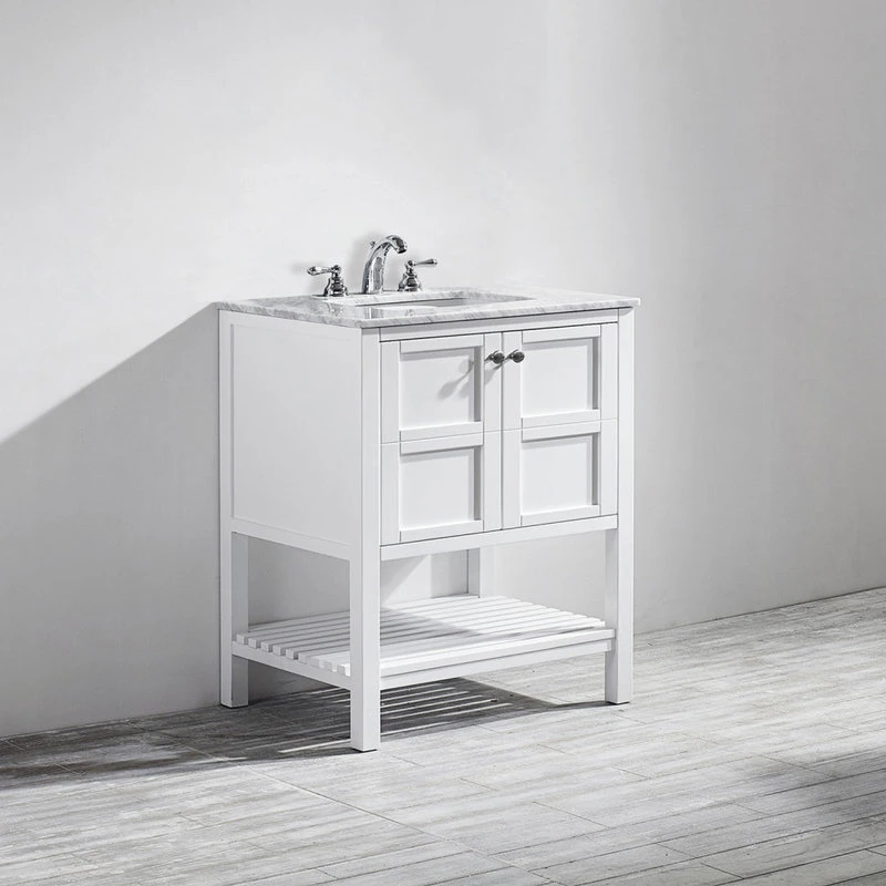 Florence 30" Single Vanity Carrara Marble, White, Without Mirror 4 Florence 30" Single Vanity Carrara Marble, White, Without Mirror - Image 4