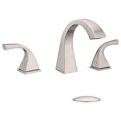 8" Brass Widespread Bathroom Sink Faucet, Brushed Nickel