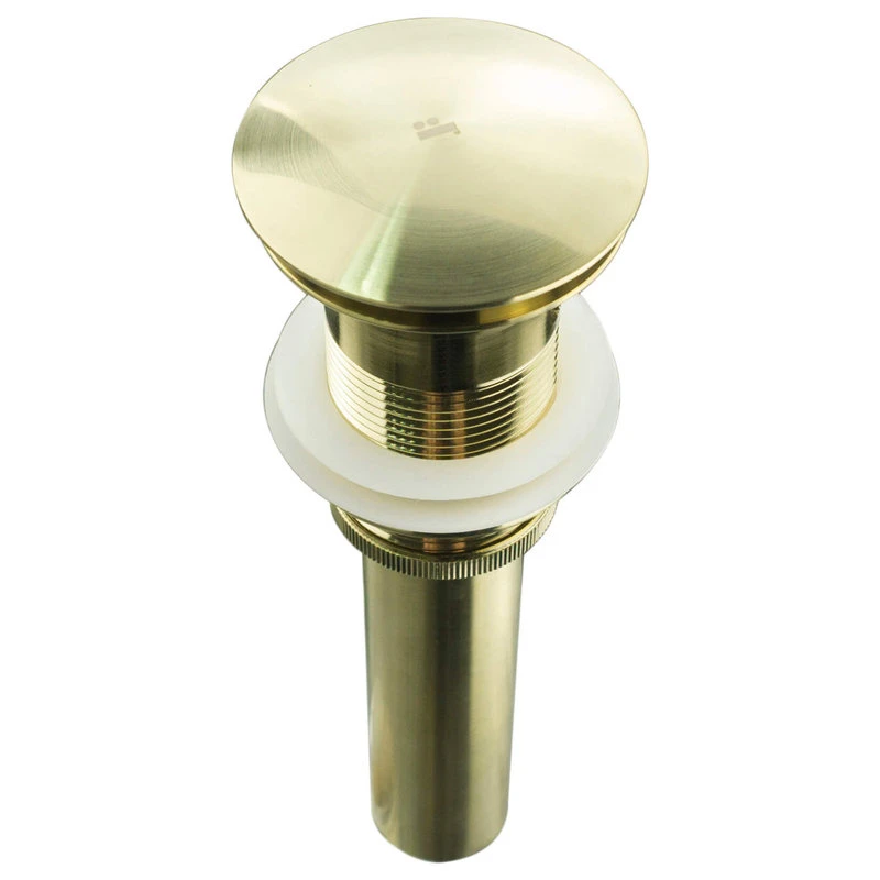 Fine Fixtures Pop-Up Bathroom Sink Drain Without Overflow, Satin Brass 2 Fine Fixtures Pop-Up Bathroom Sink Drain Without Overflow, Satin Brass - Image 2