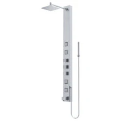 VIGO Bowery Square Spray Head Shower System With Tub Filler, Stainless
