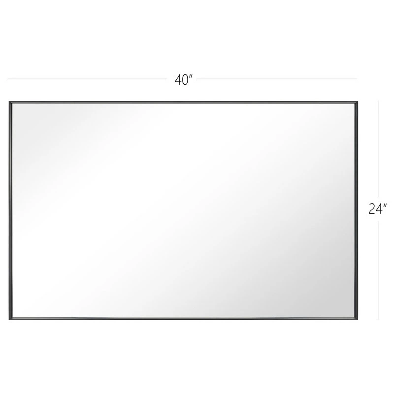 Rectangle Framed Bathroom Vanity Mirror Accent Wall Mirror, Black, 40"wx24"h 9 Rectangle Framed Bathroom Vanity Mirror Accent Wall Mirror, Black, 40"wx24"h - Image 9