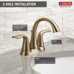 Delta Lahara 2 Handle Centerset Faucet, Champagne Bronze, 2538-CZMPU-DST -Warm Bathroom 07018f37032de783 8847 w800 h800 b0 p0