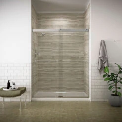 Kohler K-706015-L Levity 74"H X 59-5/8"W Bypass Frameless Shower - Bright