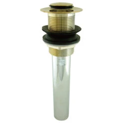 Fauceture Push Pop-Up Drain Without Overflow, Polished Brass