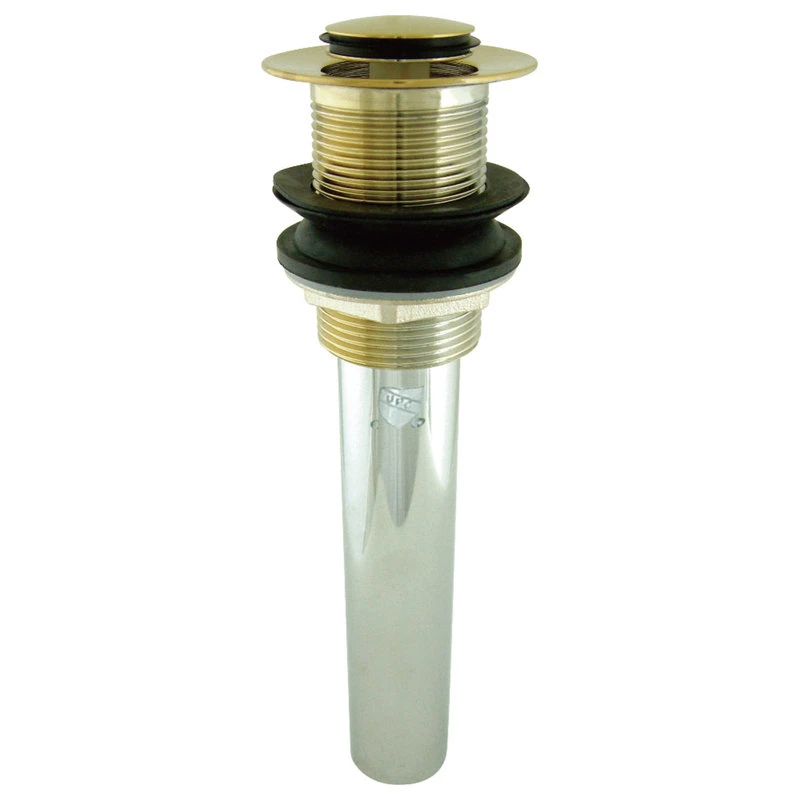 Fauceture Push Pop-Up Drain Without Overflow, Polished Brass 1 Fauceture Push Pop-Up Drain Without Overflow, Polished Brass