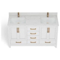 Eleanor Bath Vanity, White, 60", Double Sink, Freestanding 25 Eleanor Bath Vanity, White, 60", Double Sink, Freestanding -Warm Bathroom 08c1036903c743e2 7682 w800 h800 b1 p0