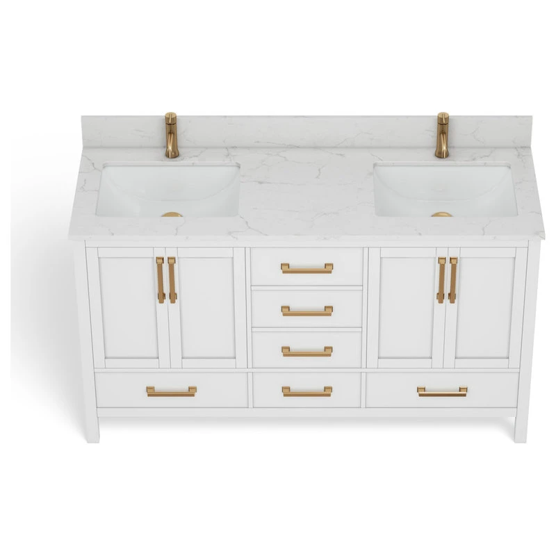 Eleanor Bath Vanity, White, 60", Double Sink, Freestanding 13 Eleanor Bath Vanity, White, 60", Double Sink, Freestanding - Image 13