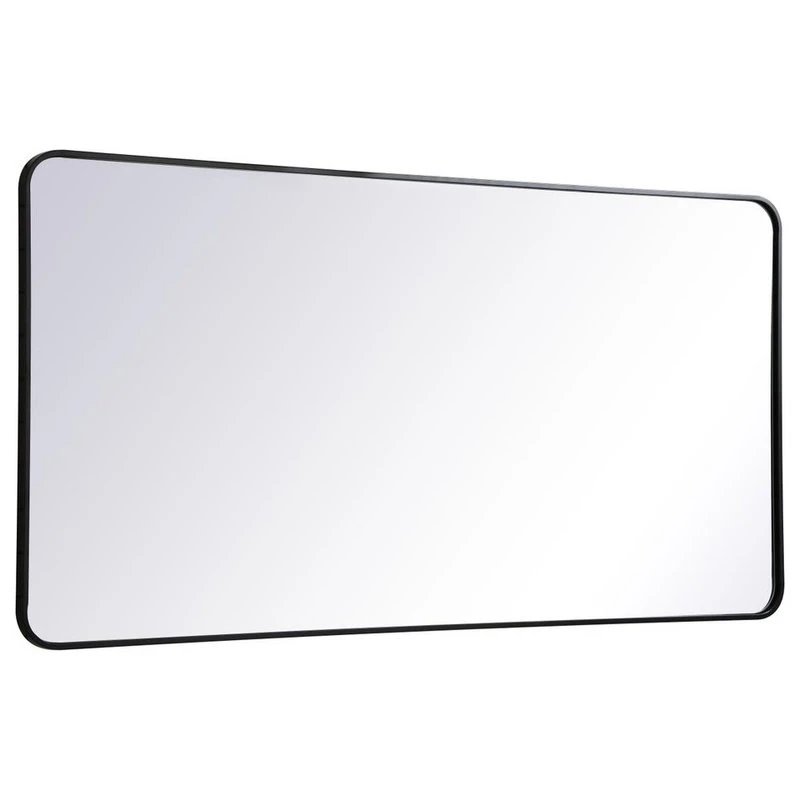 Ellis Soft Corner Metal Rectangular Mirror, Black, 30"x60" 6 Ellis Soft Corner Metal Rectangular Mirror, Black, 30"x60" - Image 6