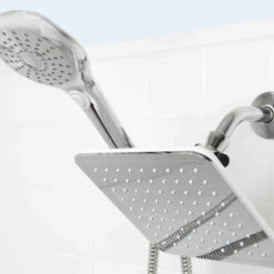 Sunbeam Chrome Plated Steel Dual Rainfall Shower Massager -Warm Bathroom 097169e70ac51e87 1666 w800 h800 b0 p0