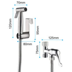 Wellfor Handheld Bidet Sprayer Attachment For Toilet, Sliver -Warm Bathroom 09b1163602a7c35f 2175 w800 h800 b1 p0