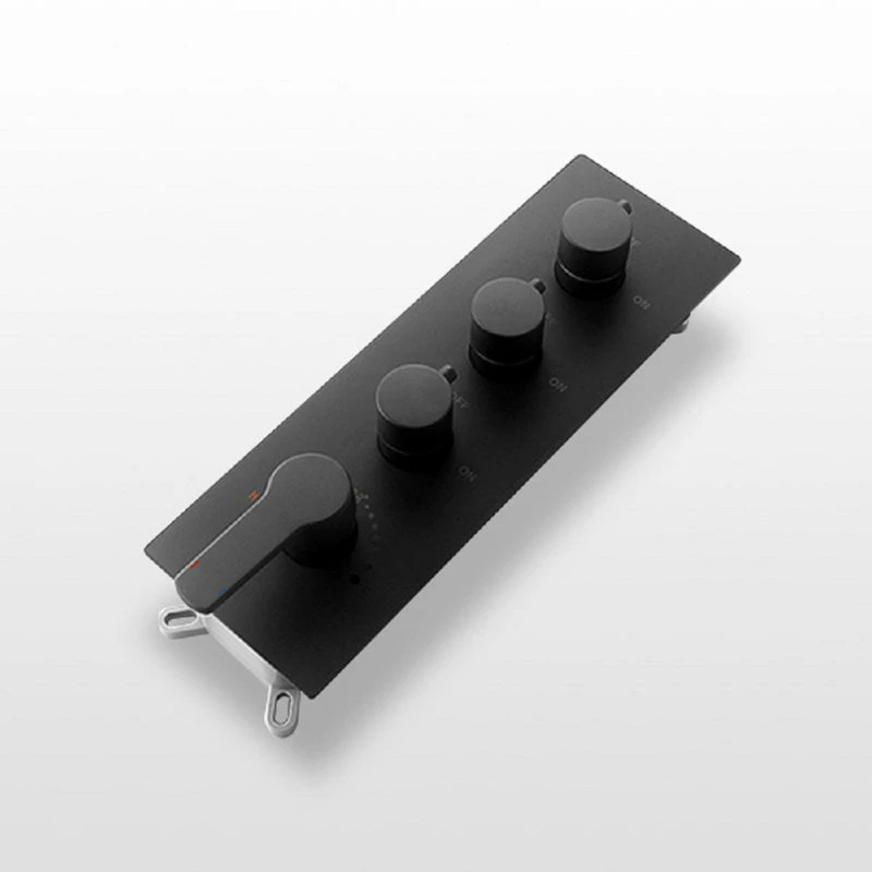 Ceiling Mount Square Black Rain Shower System With Body Spray Jets In Wall, 16 I 5 Ceiling Mount Square Black Rain Shower System With Body Spray Jets In Wall, 16 I - Image 5