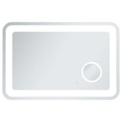 24"x36" Hardwired Led Mirror With Magnifier And Color Changing Temperature