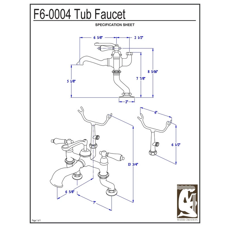 Vintage Classic Deck Mount Tub Faucet With Handshower, Oil Rubbed Bronze Finish 4 Vintage Classic Deck Mount Tub Faucet With Handshower, Oil Rubbed Bronze Finish - Image 4