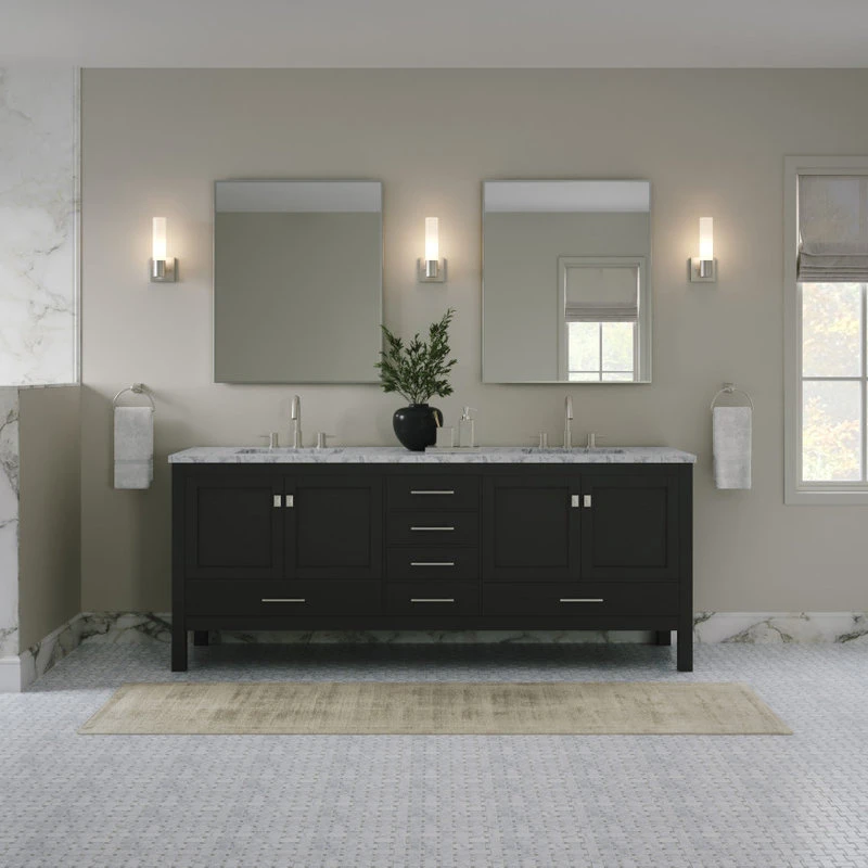 The Kennedy Bathroom Vanity, Double Sink, 84", Espresso, Freestanding 3 The Kennedy Bathroom Vanity, Double Sink, 84", Espresso, Freestanding - Image 3