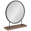 Maxfield Round Tabletop Mirror, Black, 18x22