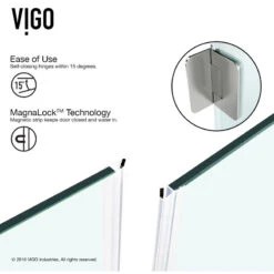 VIGO Piedmont 34"x34" Frameless Neo-Angle 3/8" Shower, Without Base, Brushed Nic -Warm Bathroom 0b8180910f5b3f7a 9461 w800 h800 b1 p0
