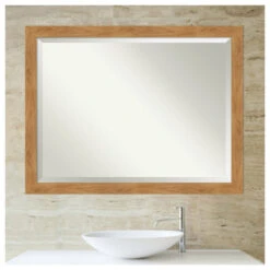Carlisle Blonde Beveled Wood Bathroom Wall Mirror - 44 X 34 In. 16 Carlisle Blonde Beveled Wood Bathroom Wall Mirror - 44 X 34 In. -Warm Bathroom 0ba12eed0fcfd2f8 6669 w800 h800 b1 p0