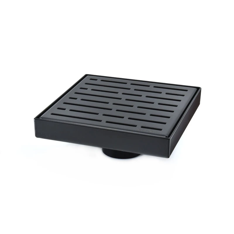 Drain Set, 6" Square Shower Drain With ABS Shower Drain Base, Matte Black 3 Drain Set, 6" Square Shower Drain With ABS Shower Drain Base, Matte Black - Image 3