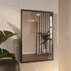 Bali Modern Rectangle Wall Mirror, Gray, 36"