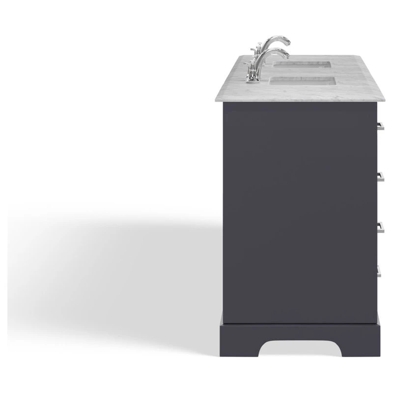 The Laurel Bathroom Vanity, Deep Gray, 84", Double Sink, Freestanding 11 The Laurel Bathroom Vanity, Deep Gray, 84", Double Sink, Freestanding - Image 11