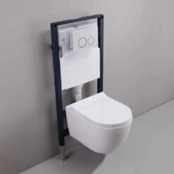 Homary Wall Hung Elongated Toilet Bowl 1.1/1.6 GPF Dual Flush Toilet, Bowl & Tan -Warm Bathroom 0eb11be00efee25b 0171 w800 h800 b0 p0