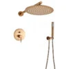 Rose Gold Shower Faucet Rainfall Shower Head Bathroom Shower System