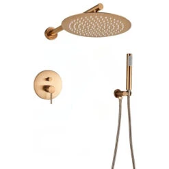 Rose Gold Shower Faucet Rainfall Shower Head Bathroom Shower System
