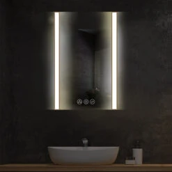 LED Antifog Bathroom Mirror, Dimmer, Adjustable Color, Brush Gold, 20x32 -Warm Bathroom 0ec14b23025999da 6063 w800 h800 b0 p0