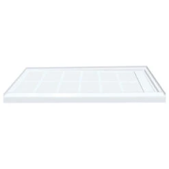 Transolid Linear 60"x32" Rectangular Shower Base With Right Hand Drain, White