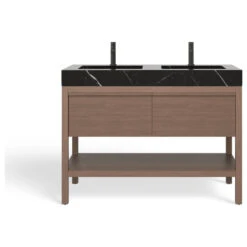The Shoji Bathroom Vanity, Double Sink, 48", Chestnut Oak, Freestanding -Warm Bathroom 0fb1c3eb03c7446e 3865 w800 h800 b1 p0