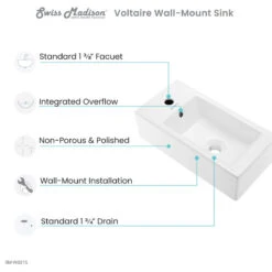 Voltaire 19.5"x10" Ceramic Wall Hung Sink With Faucet Mount, Left Side 15 Voltaire 19.5"x10" Ceramic Wall Hung Sink With Faucet Mount, Left Side -Warm Bathroom 106110da0011961d 5734 w800 h800 b1 p0