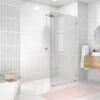78"x42" Frameless Shower Door Single Fixed Panel, Brushed Nickel