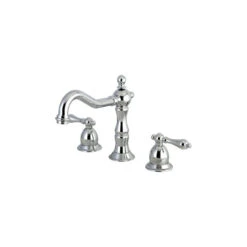 Kingston Brass Widespread Bathroom Faucet With Brass Pop-Up, Polished Chrome