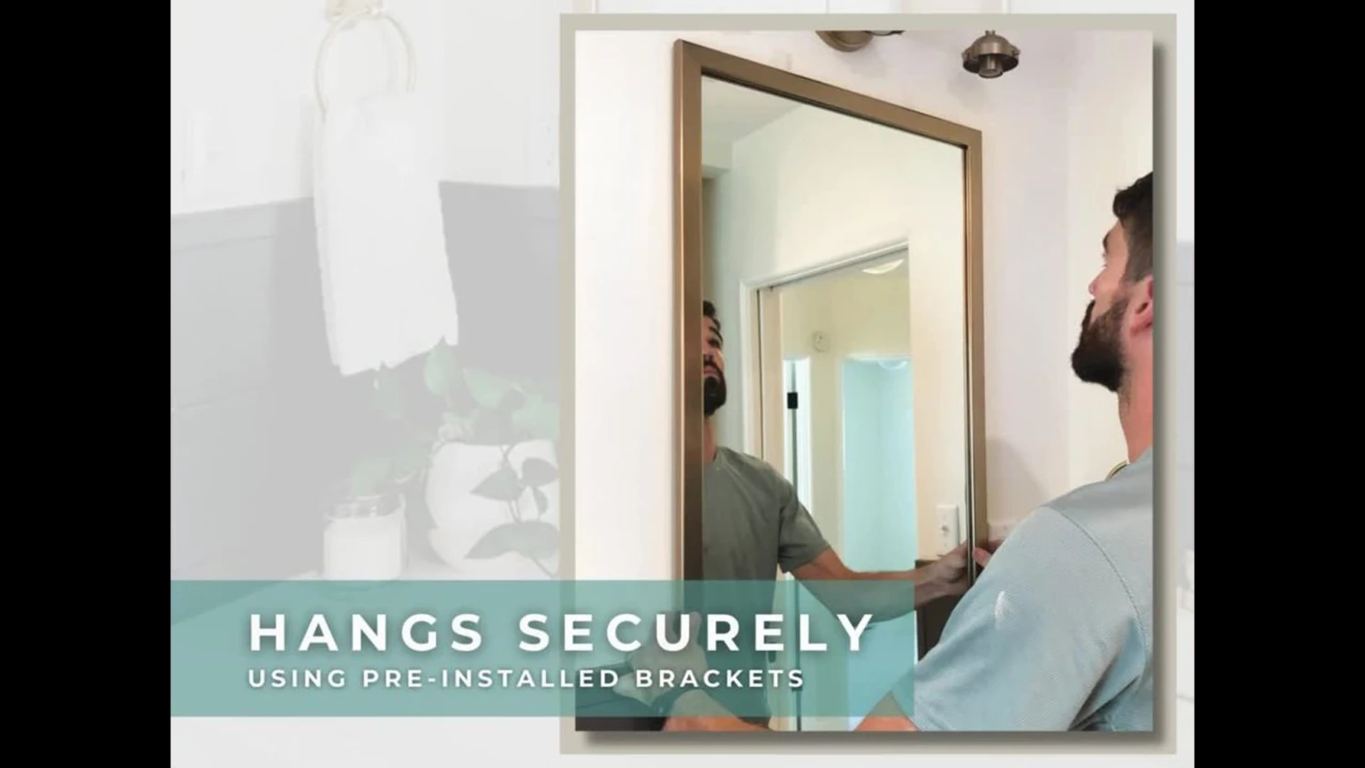 Ellis Framed Wall Mirror, Satin Nickel, 28"x36" 2 Ellis Framed Wall Mirror, Satin Nickel, 28"x36" - Image 2