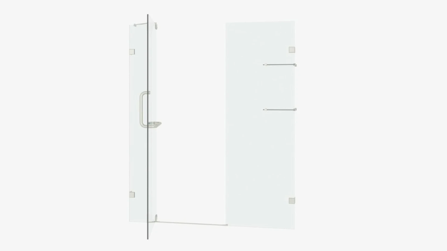 VIGO Pirouette Frameless Shower Door, 42", Chrome 2 VIGO Pirouette Frameless Shower Door, 42", Chrome - Image 2