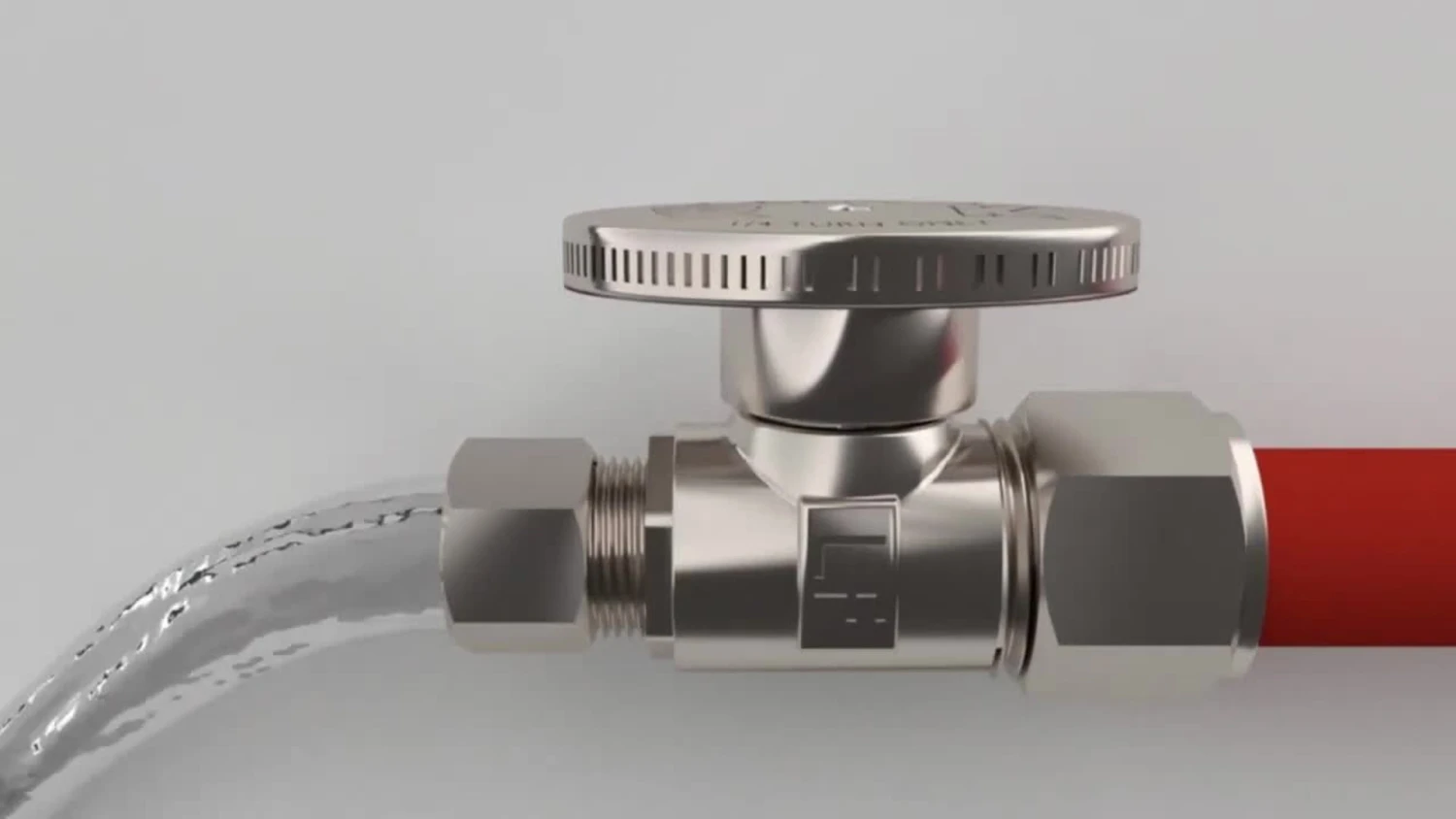 Keeney Quarter Turn No Crimp PEX Valve, 1/2" Comp PEX X 1/4" O.D., Straight 2 Keeney Quarter Turn No Crimp PEX Valve, 1/2" Comp PEX X 1/4" O.D., Straight - Image 2