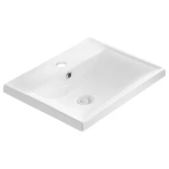 Karran Valera 21" Top Mount Vitreous China Sink, White With Overflow Drain
